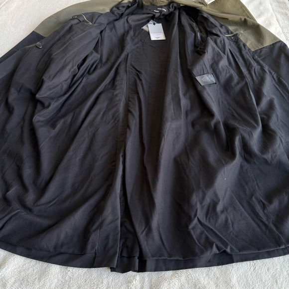 Isabel Benenato NWT Green Black Oversized Long Sleeve Trench IT 42 US M (8-10) - Picture 9 of 12